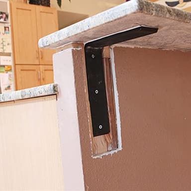 WINKER Countertop Support Bracket 3 Pack Heavy Duty 3/8" Thick Hidden L Shelf Bracket 14" x 6" x 2.5" Metal Corbels for Quartz/Granite/Wood/Concrete/Laminate Countertops, Black - Image 6