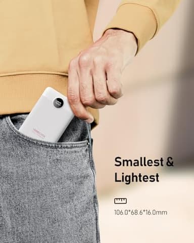 VEEKTOMX Small Portable Charger, Mini Power Bank 10000mAh, PD 22.5W Fast Charging USB-C Battery Bank, Travel Essentials Dual Voltage External Portable Powerbank for iPhone/Samsung/Google Pixel, White - Image 5
