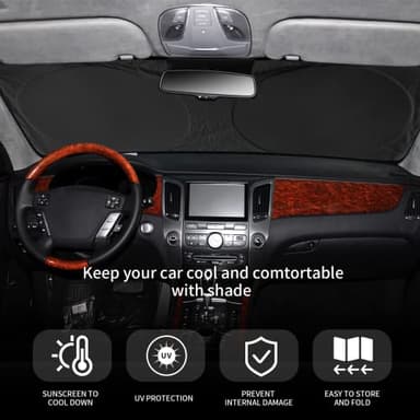 INSAUTO for 2026 CRV Windshield Sun Shade Sunshade Foldable Custom Fit 2023 2024 2025 Honda CR-V Accessories Windshield Cover Front Window Shield Blocks UV Rays and Heat Car Interior Protector - Image 6