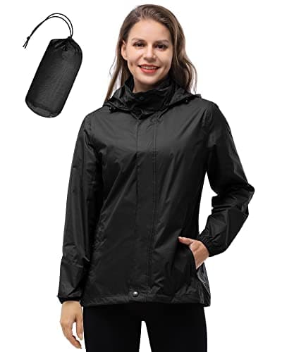 33,000ft Women's Rain Jacket Waterproof Lightweight Packable Raincoat with Hood for Golf Hiking Travel Windbreaker - Image 1
