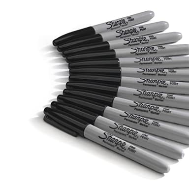 Sharpie Permanent Markers, Bulk Set, Fine Tip Markers, For Plastic, Metal, Wood, And More, Black, 36 Count - Image 4