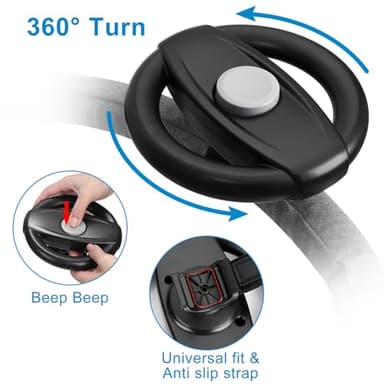 Accmor Stroller Steering Wheel Toy, Pretend Driving Simulated Steering Wheel for Baby Stroller Shopping Carts, Universal Detachable Funny Stroller Toy Attachment Accessories - Image 7