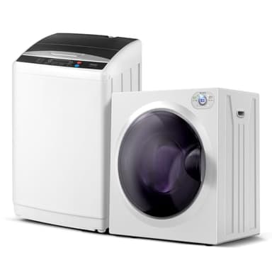 ROVSUN 25LBS Full Automatic Washing Machine and 2.6CuFt Portable Clothes Dryer Set, Electric Laundry Washer and Dryer Combo Set with Stainless Steel Inner Tub, for Apartment, Dorms, Home - Image 1