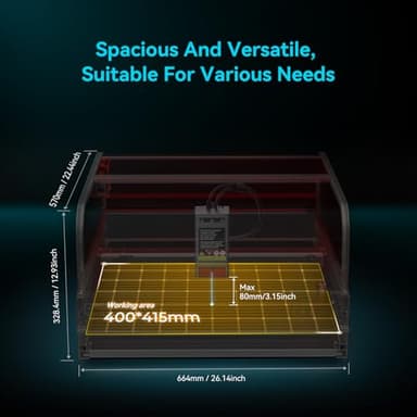 Falcon2 Pro 40W Enclosed Laser Engraver with Air Assist, Pilot Technology, Built-in Camera, Class 1 Laser Cutter and Engraver Machine for Wood, Metal, Batch Prodcuction, Engraving Area 400 * 415mm - Image 5