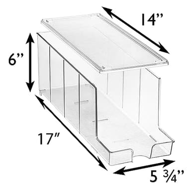 ClearSpace Soda Can Organizer & Soda Can Dispenser for Refrigerator - Fridge Organizer & Stackable Drink Organizer for Fridge or Refrigerator - Holds 12 Cans Each, BPA Free - 2 Pack - Image 3