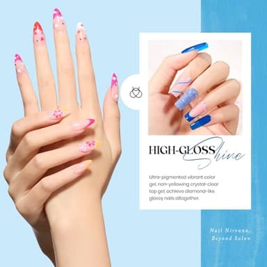 Beetles Fall Gel Nail Polish Set - 20 Pcs Neon Nail Gel Polish Set Soak Off Uv LED Gold Sliver Glitter Nail Polish Kit Blue Pink Black White Uv for Nail Art Salon Gift for Women - Image 3