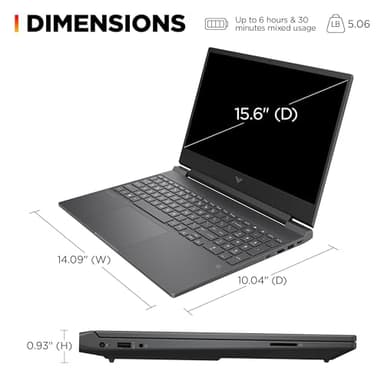 HP Victus 15.6 inch Laptop, FHD 144Hz Display, Intel Core i5-12450H, 8 GB RAM, 512 GB SSD, NVIDIA GeForce RTX 2050 GPU (4 GB Dedicated), Windows 11 Home, 15-fa1029nr (2024) - Image 5