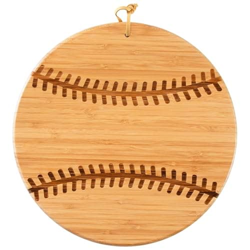 Totally Bamboo Baseball Shaped Bamboo Wood Cutting Board and Charcuterie Board, Great Gift for Baseball Fans - Image 1