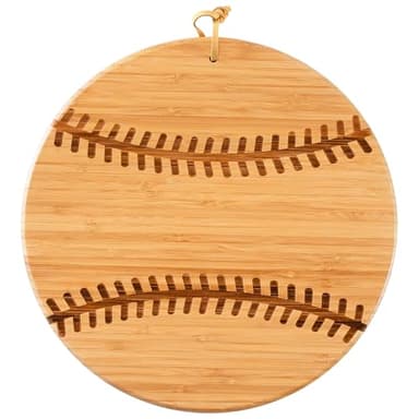 Totally Bamboo Baseball Shaped Bamboo Wood Cutting Board and Charcuterie Board, Great Gift for Baseball Fans - Image 1