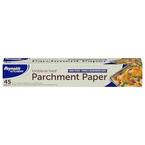 Reynolds Kitchens Unbleached Parchment Paper Roll, Non Stick Parchment Paper for Cooking and Baking, Oven Safe up to 425 Degrees, Chlorine-Free, 45 Feet x 12 Inches, 45 Total Sq. Ft. - Image 1