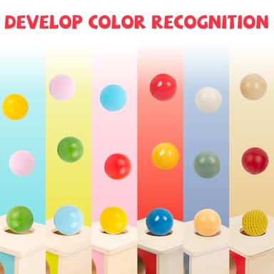 Adena Montessori Wooden Toy for 6-12 Month Baby 3 Balls,Sorting and Stacking Colorful Learning Education Toy for Toddler Kid 1-2 Year Old, Preschool Girl and Boy Gift(Full Size Textures) - Image 6