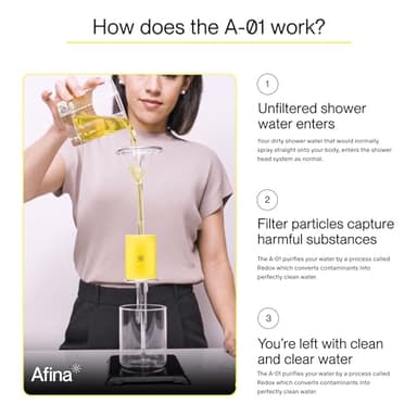 Afina Filtered Shower Head - High Pressure Rain Shower System, Removes 99% Chlorine, Heavy Metal & Chemicals - Water Filter for Hard Water - Bathroom Accessories & House Essentials - Chrome Showerhead - Image 8