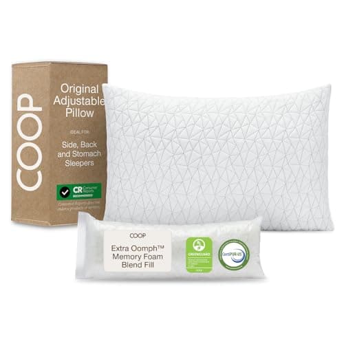 Coop Home Goods Original Adjustable Pillow, King Size Bed Pillows for Sleeping, Cross Cut Memory Foam Pillows - Medium Firm Back, Stomach and Side Sleeper Pillow, CertiPUR-US/GREENGUARD Gold - Image 1