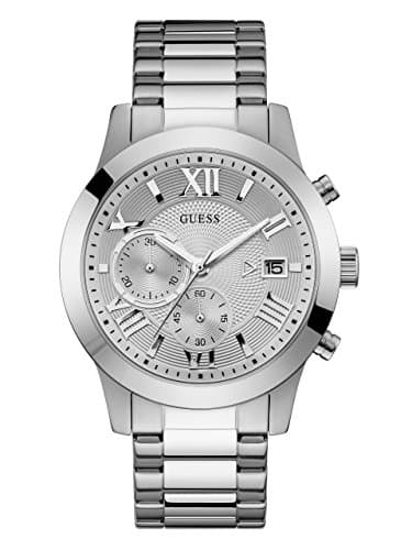 GUESS Stainless Steel Chronograph Bracelet Watch with Date. Color: Silver-Tone (Model: U0668G7) - Image 1