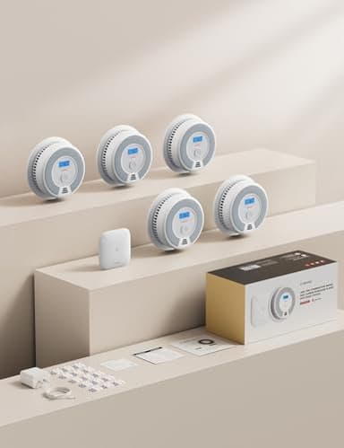 X-Sense Smart Smoke Detector Carbon Monoxide Detector Combo, Battery-Operated (Not AC Hardwired) Interconnected Combination Smoke Carbon Monoxide Detector, 5 Detectors with 1 Base Station, SC07-MR51 - Image 9