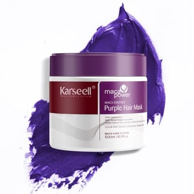 Karseell For Blonde Silver Gray Highlighted Hair Purple Hair Mask Professional Neutralizes Brass & Yellow Tones 16.90 oz 500ml - Image 1