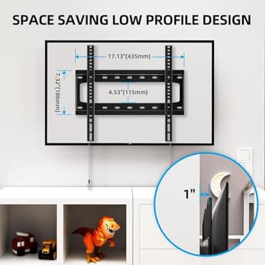 HOME VISION TV Wall Mount Fixed for Most 26-65 Inch Flat/Curved TVs with Max VESA 400X400mm up to 99Lbs Fits 16 Inch Wood Studs, Universal Low Profile Wall Mount TV Bracket, Space Saving HV8401 - Image 3