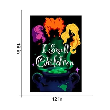 Halloween Garden Flag, I Smell Children Garden Flag, Hocus Pocus Witch Flag for Outside,Burlap Yard Flag 12x18 Double Side for Halloween Outdoor Decorations - Image 7