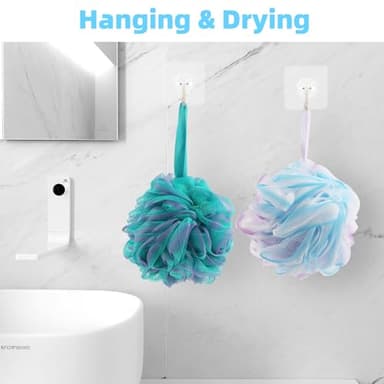 Chuya Bath Sponges Loofahs 70 Grams Large Size,4 Pack Shower Sponge Exfoliating Cleaning Bath Loofa Body Scrubber Balls for Women Men Children Washing - Image 6