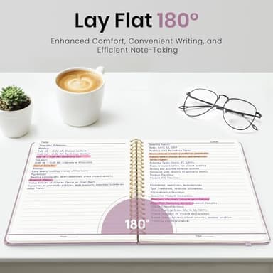 Lined Spiral Journal Notebook for Women, A5 College Ruled Journals for Writing, Hardcover Notebooks for Work, Note taking and Office School Supplies,140 Pages - Purple - Image 6