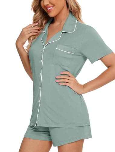 Leikar Bridesmaid Pajamas Sets For Women Soft Short Sleeve Shirt And Pajama Pants Soft Pjs Lounge Sets - Image 2