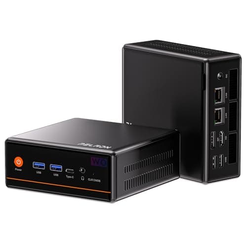 PELADN WO4 Mini Gaming PC - AMD Ryzen 5 5600H(Upgraded 5700U) Mini Computers 16GB Dual Channel RAM 512GB PCIe3.0 SSD, Mini Desktop Computer with Dual NIC LAN 2.5Gbe, WiFi6, BT5.2, Type-C - Image 1