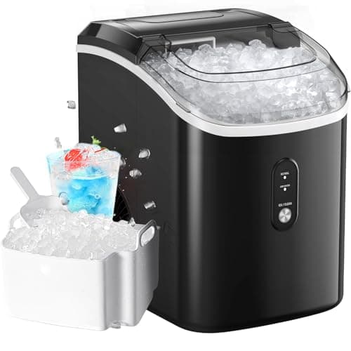 Nugget Ice Makers Countertop, Pellet Ice Machine with Self-Cleaning Function, Nugget Ice Machine Produces 33 lbs of Chewable Ice in 24 Hours, Sonic Ice Maker Perfect for Home Kitchens Party Camping - Image 1