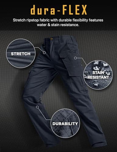 CQR Men's Flex Ripstop Tactical Pants, Water Resistant Stretch Cargo Pants, Lightweight EDC Hiking Work Pants, Dura Flex Mag Pocket Operator Navy, 34W x 32L - Image 6