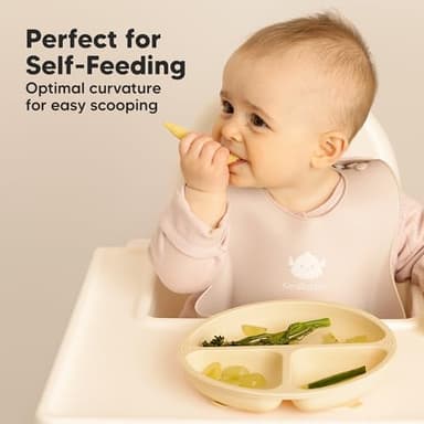 KeaBabies Suction Plates for Baby, Toddler - 3-Pack 100% Silicone Toddler Plates with Suction, Divided, BPA-Free Baby Led Weaning Essentials for Kids, Dishwasher, Microwave Safe, Durable (Amethyst) - Image 7