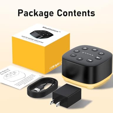 Meditation White Noise Sound Machine 30 Soothing Sounds with 32 Volume Control 12 Night Light 5 Timers Portable Sleep Machine for Travel Powered by AC or USB Sleep Therapy for Baby Kids Adults (Black) - Image 7