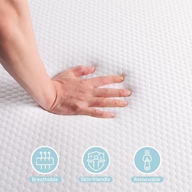 TeQsli Crib Mattress, Dual-Sided Memory Foam Toddler Mattress with Breathable Washable Cover, Standard Size Baby Mattresses for Crib: 52 x 27.6 x 6 Inch - Image 3