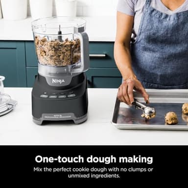 Ninja NF705BRN Professional XL Food Processor, Storage Box, 1200 Peak-Watts, 4-in-1, Chopping, Slicing/Shredding, Purees, Dough, 12-Cup Processor Bowl, 2 Blades & 2 Discs, Feed Chute/Pusher, Black - Image 8