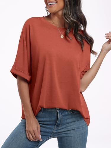 ANRABESS Womens Tops Oversized T Shirts Short Sleeve Crewneck Summer Casual Loose Basic Tee Shirt 2025 Trendy Fashion Clothes - Image 6