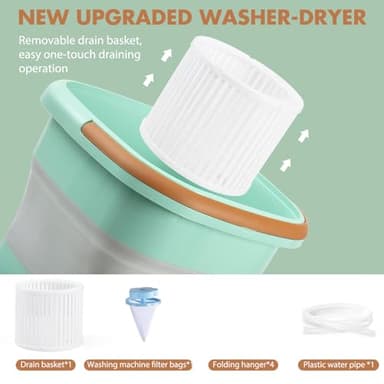 qagwotuv Mini Portable Washing Machine and Dryer Upgraded 18L Powerful Motor Deep Cleaning Of Clothes, Mini Lavadora y Secadora Portatil - Image 6