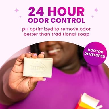 Lume Acidified Body Cleansing Bar - 24 Hour Odor Control - Removes Odor Better than Soap - Moisturizing Formula - Formulated Without SLS orParabens - OB/GYN Developed - 5 ounce (Clean Tangerine) - Image 3