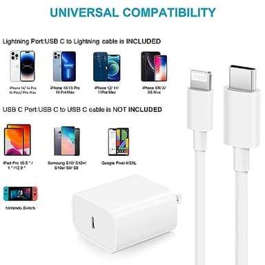 iPhone 14 13 12 11 Fast Charger USB C Wall Charger [2-Pack] 6FT Fast Charging Cable Compatible with iPhone 14/14 Pro/14 Pro Max/iPhone 13/12/11/X/8/7/6/iPad Pro/Mini/AirPods - Image 3