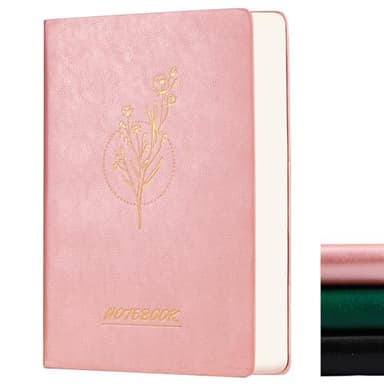 Fetinar Aesthetic Lined Journal Notebook for Women,300 Pages Softcover Leather Lined Journal Notebook,300 Pages Daily Journal, College Ruled Notebook for Work School, Note Taking 5.75'' X 8.38'' Pink - Image 1