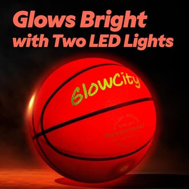 GlowCity Glow in The Dark Basketball for Teen Boy - Glowing Red Basket Ball, Light Up LED Toy for Night Ball Games - Sports Stuff & Gadgets for Kids Age 8 Years Old and Up. Great Gift for Boys & Girls - Image 6