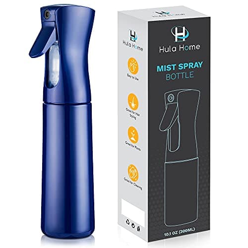 Hula Home Continuous Spray Bottle for Hair (10.1oz/300ml) Empty Ultra Fine Plastic Water Mist Sprayer – For Hairstyling, Cleaning, Salons, Plants, Essential Oil Scents & More - Blue - Image 1