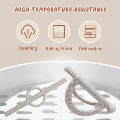 2 Packs Baby Teether Tubes Toys 6-12 Months,Food Grade Silicone Teething Relief Toys for 0-6,12,18 Months Infant,Silicone Chew Toys for Baby - Image 5