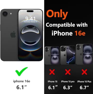 Diverbox for iPhone 16e Case [Compatible with MagSafe] [Shockproof] [Dropproof] [with Screen Protector ] Heavy Duty Protection Phone Case Cover for Apple iPhone 16e 2025 6.1 inch (Black) - Image 2