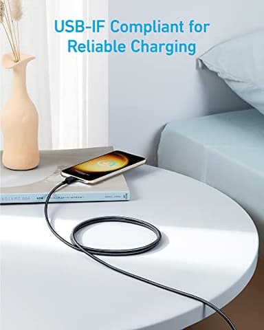 Anker USB C to USB C Cable,Type-C Charger Fast Charging Cord (6FT,2Pack) for iPhone 17/16 Series,iPad Air 4,MacBook Pro 2022 and More (USB 2.0,Black) - Image 4