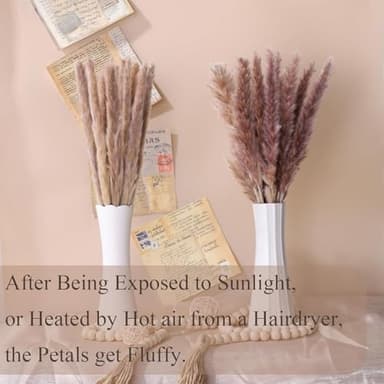 Colorful Pampas Grass Decor – White, Blue, and Purple Dried Arrangements for Weddings, Baby Showers, and Home Decor. 17” Centerpiece (No Vase). - Image 6