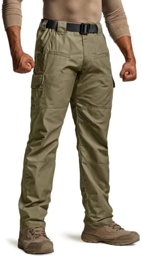 CQR Men's Tactical Pants, Water Resistant Ripstop Cargo Pants, Lightweight EDC Work Hiking Pants, Outdoor Apparel, Raider Soil Green, 36W x 32L - Image 1