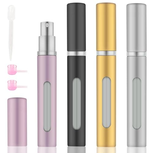 OBSGUMU 4pcs Mini Perfume Travel Bottle, Perfume Atomiser Refillable, 5ML Spray Bottles, Portable for Travel Holiday, Outdoor Activities and Business - Image 1