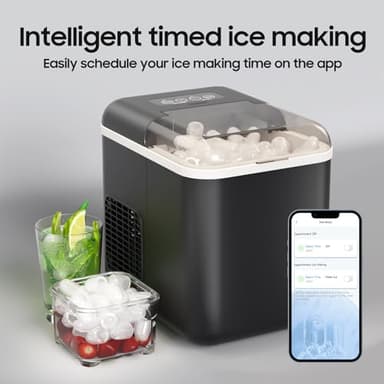 CSIHOP Countertop Ice Maker, Portable Countertop Ice Maker with App & Voice Control, 9 Bullet Ice Cubes in 6 Mins, 26Lbs/24H Self-Cleaning, Compact Ice Machine for Home Kitchen Office - Image 8