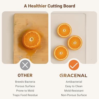 Acrylic Cutting Board with Counter Lip, 17.5x13.5 Inch Clear Cutting Boards for Kitchen Counter, Large Cutting Board Non Slip for Countertop Protector, Apartment Essentials Kitchen Decor Gifts - Image 3
