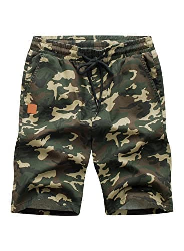 JMIERR Mens Casual Shorts - Fashion Cotton Drawstring Summer Beach Stretch Waist Twill Chino Golf Travel Essentials Cruise Camo Shorts with Pockets for Men 8 Inch Inseam, L, Camouflage 2 - Image 3