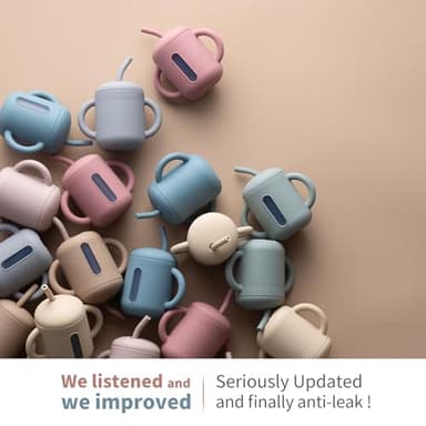 SAMiGO Silicone Sippy Cup, Baby Straw Cup for 6 12 18 Months, Sippy Cup with Straw for Toddlers 1-3 Years, Baby Water Cup for Drinking and Training, 6 oz - Image 2