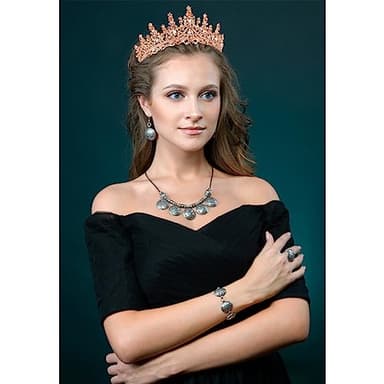 Velscrun Rose Gold Crystal Birthday Queen Tiara Crown for Women Girls Birthday Queen Headband Sash Elegant Princess Crown with Combs Hair Accessories Happy Birth Party Decorations Mom Birth Gift - Image 7